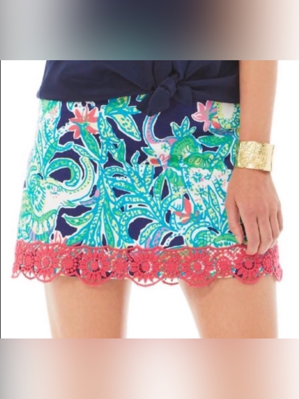 Lilly Pulitzer Embroidered tate Paisley-Print Mini Skirt size 4